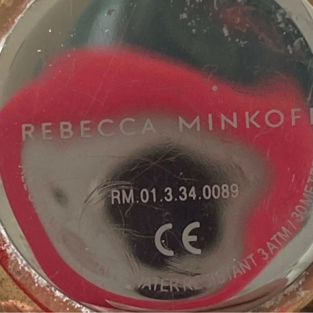 Rebecca Minkoff Rose Gold Love round Face Tan Leather Quartz Watch